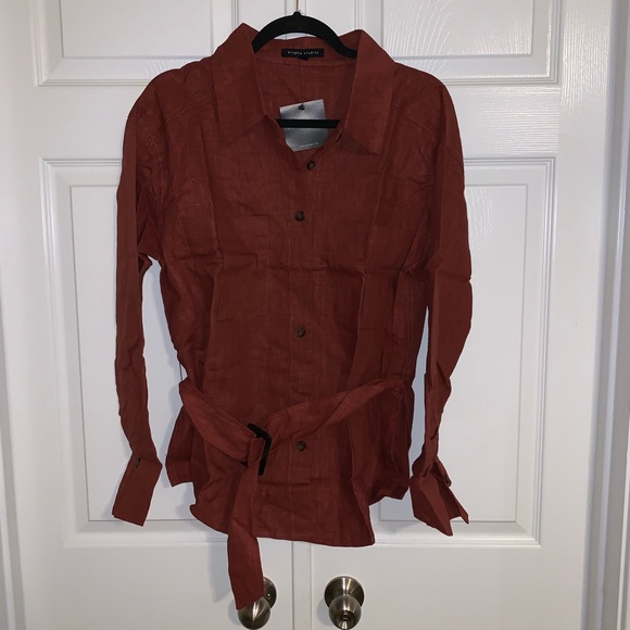 NWT JLUXLABEL Cinnamon Nicolette Belted Top - Picture 4 of 11